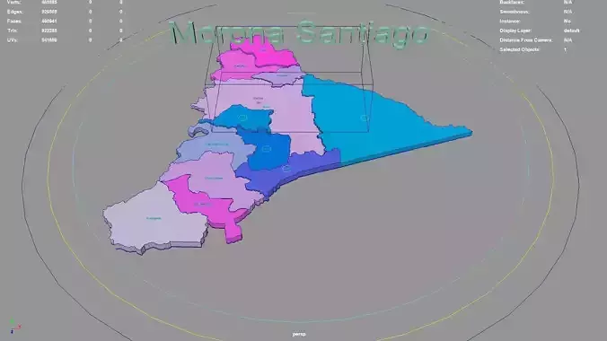 Morona Santiago  Ecuador map region geography political 3D model