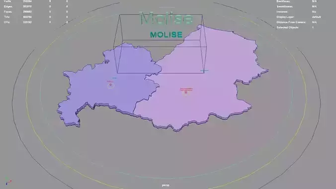 Molise Italy map region geography political geographic 3D model