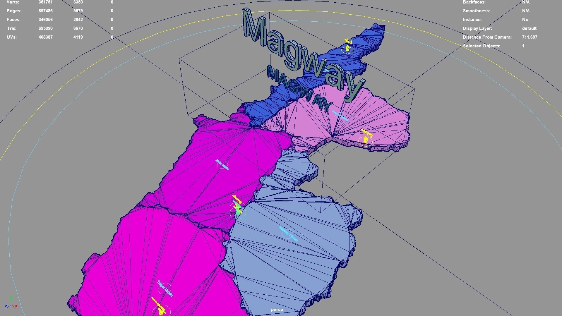 Magway  Myanmar map region geography political geographic 3D model_5