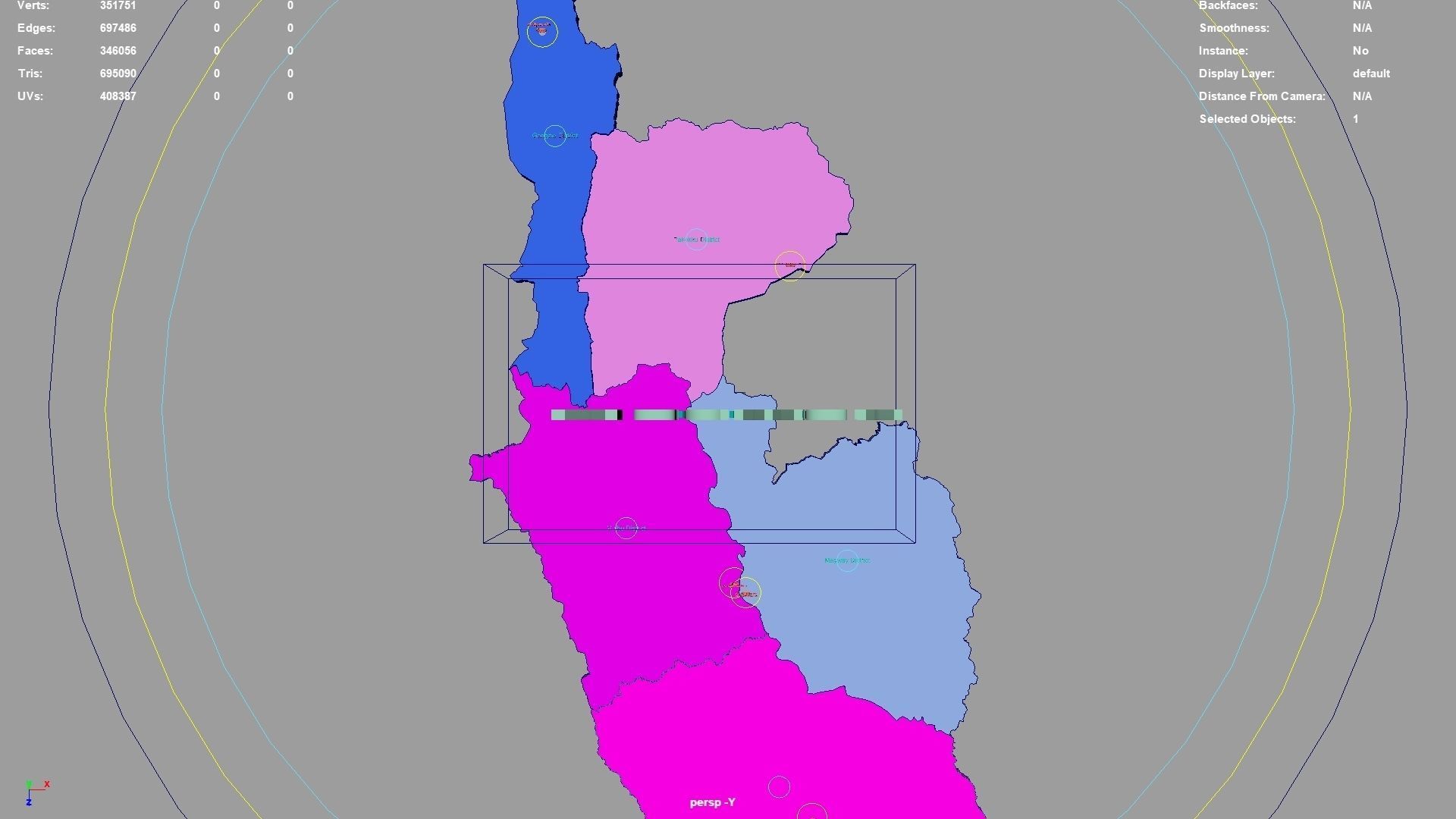 Magway  Myanmar map region geography political geographic 3D model_1