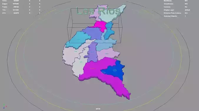 Los Rios Ecuador map region geography political geographic 3D model