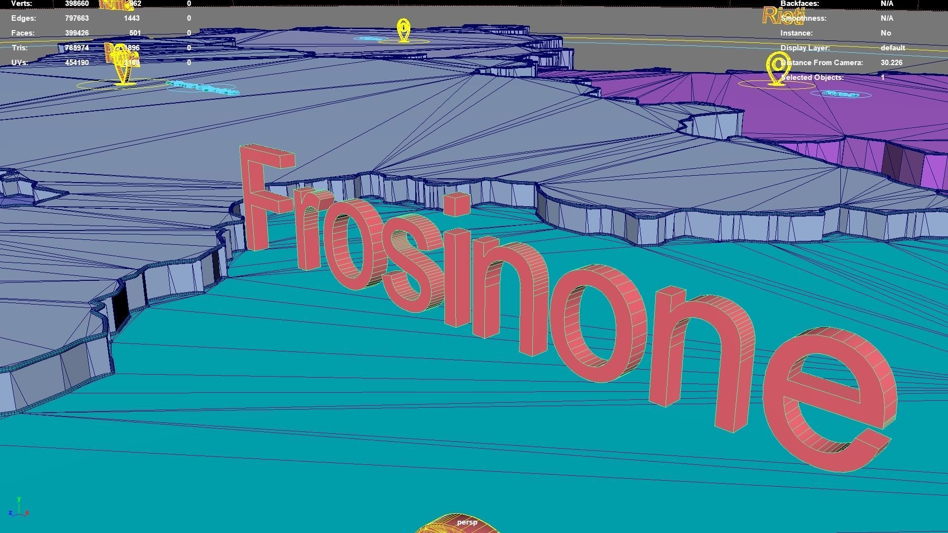 Lazio  Italy map region geography political geographic 3D model_9