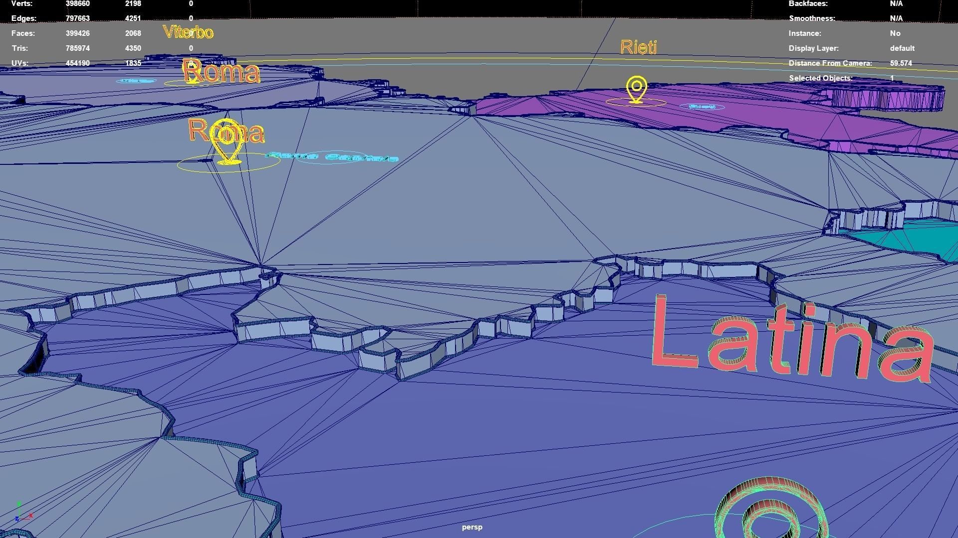 Lazio  Italy map region geography political geographic 3D model_6