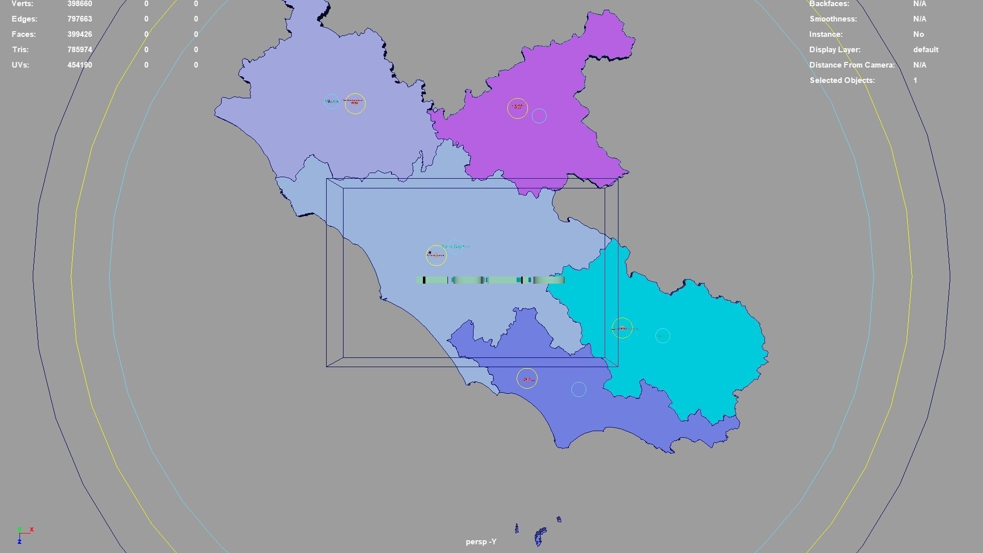 Lazio  Italy map region geography political geographic 3D model_1