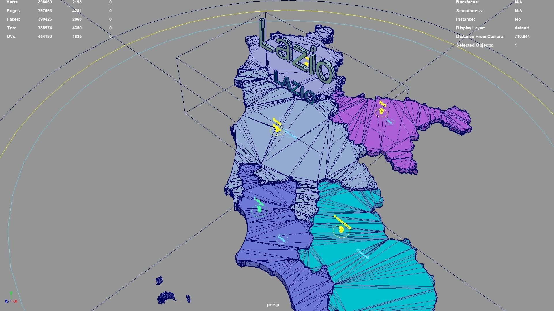 Lazio  Italy map region geography political geographic 3D model_5