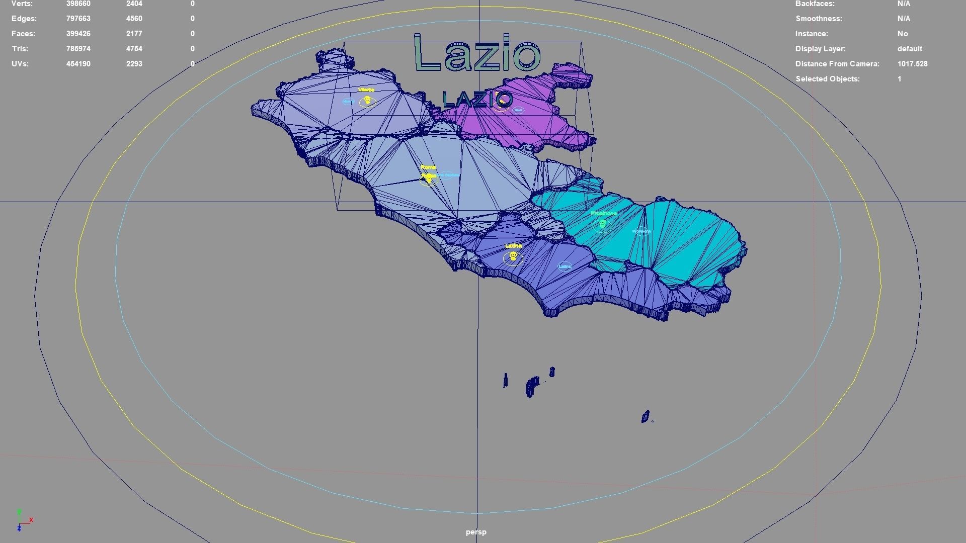 Lazio  Italy map region geography political geographic 3D model_3