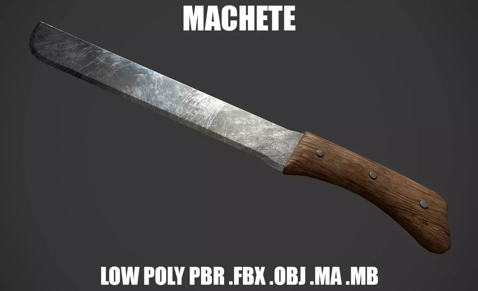 Machete Low Poly Low-poly 3D model_0