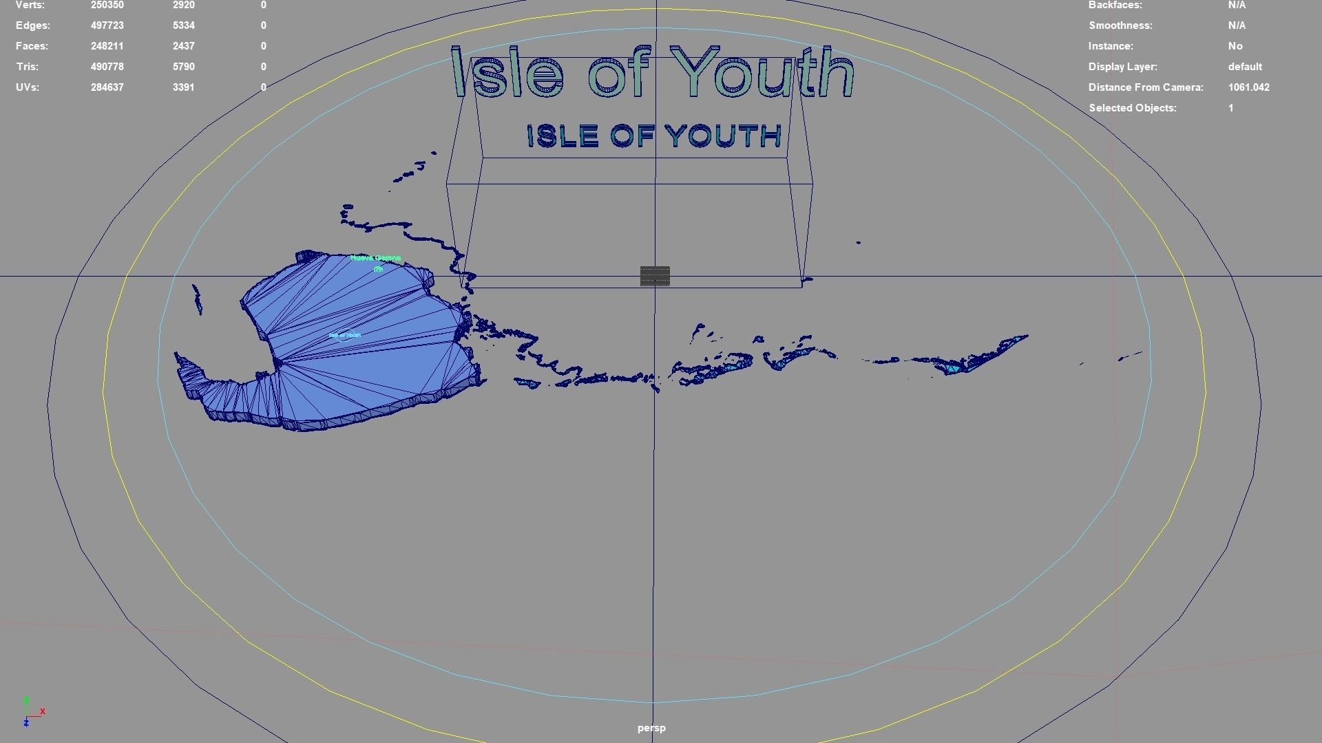 Isle of Youth  Cuba map region geography political geographic 3D model_3
