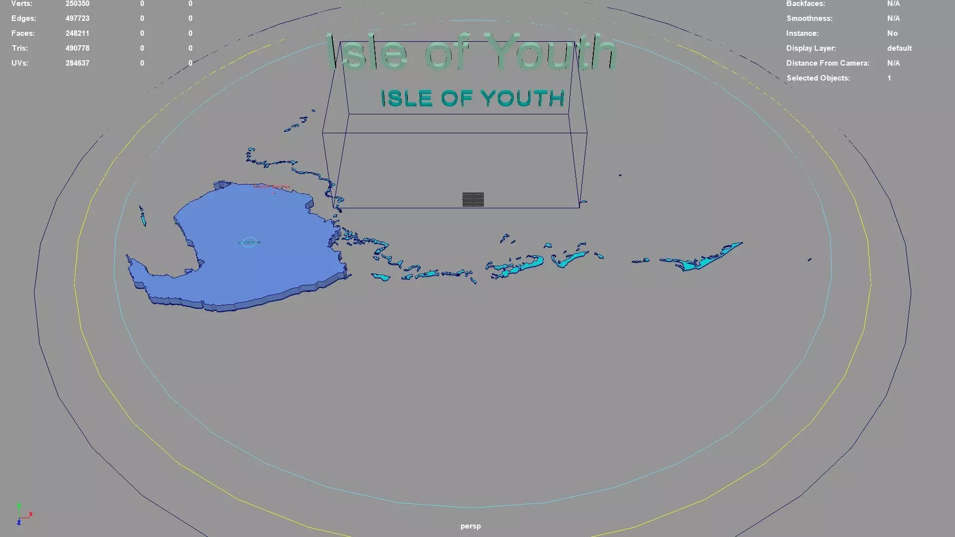Isle of Youth  Cuba map region geography political geographic 3D model_0