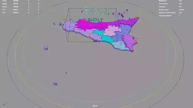 Sicily  Italy map region geography political geographic