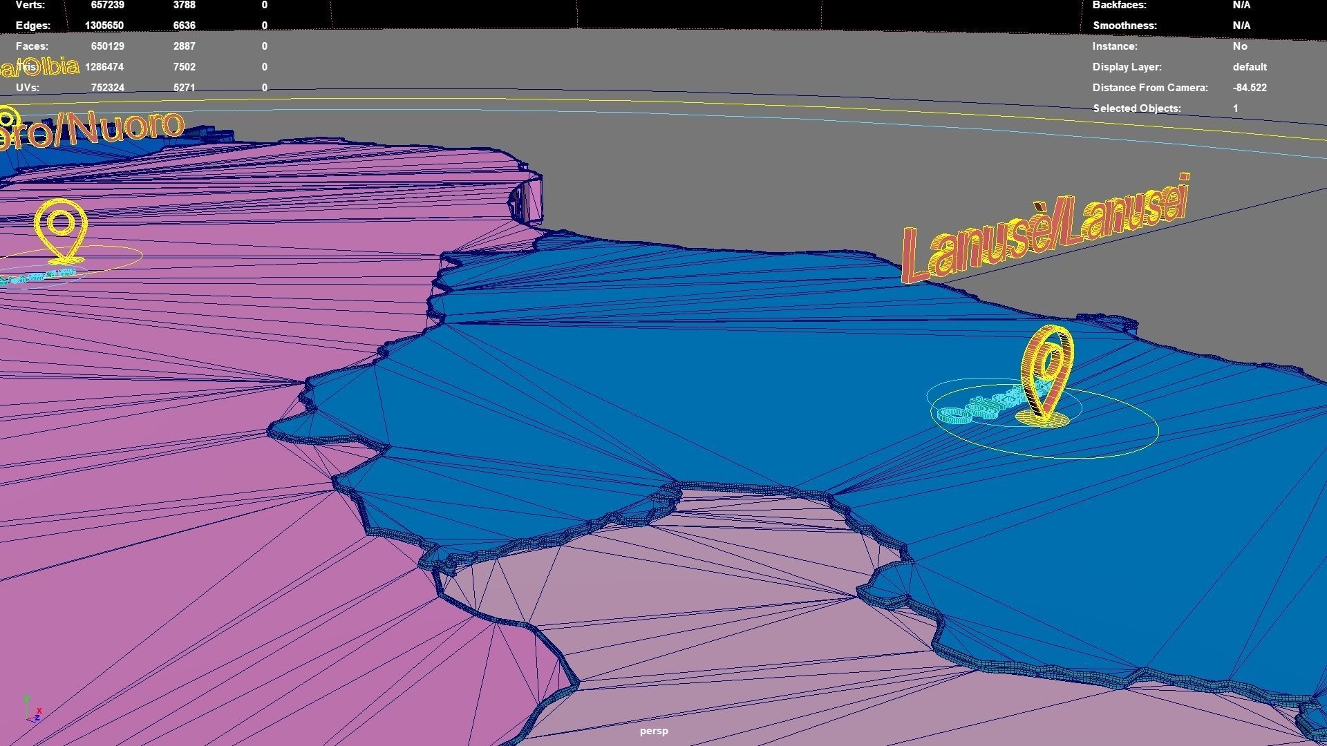 Sardinia  Italy map region geography political geographic 3D model_7
