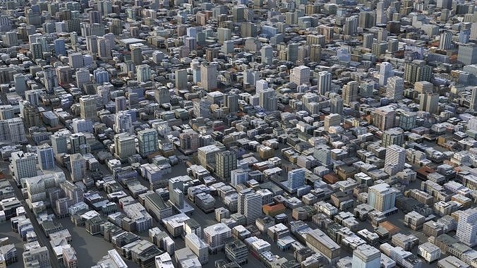 City 85 Low-poly 3D model 7