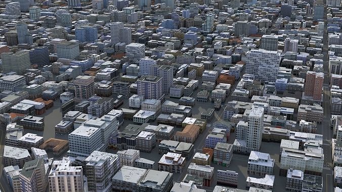 City 85 Low-poly 3D model 4