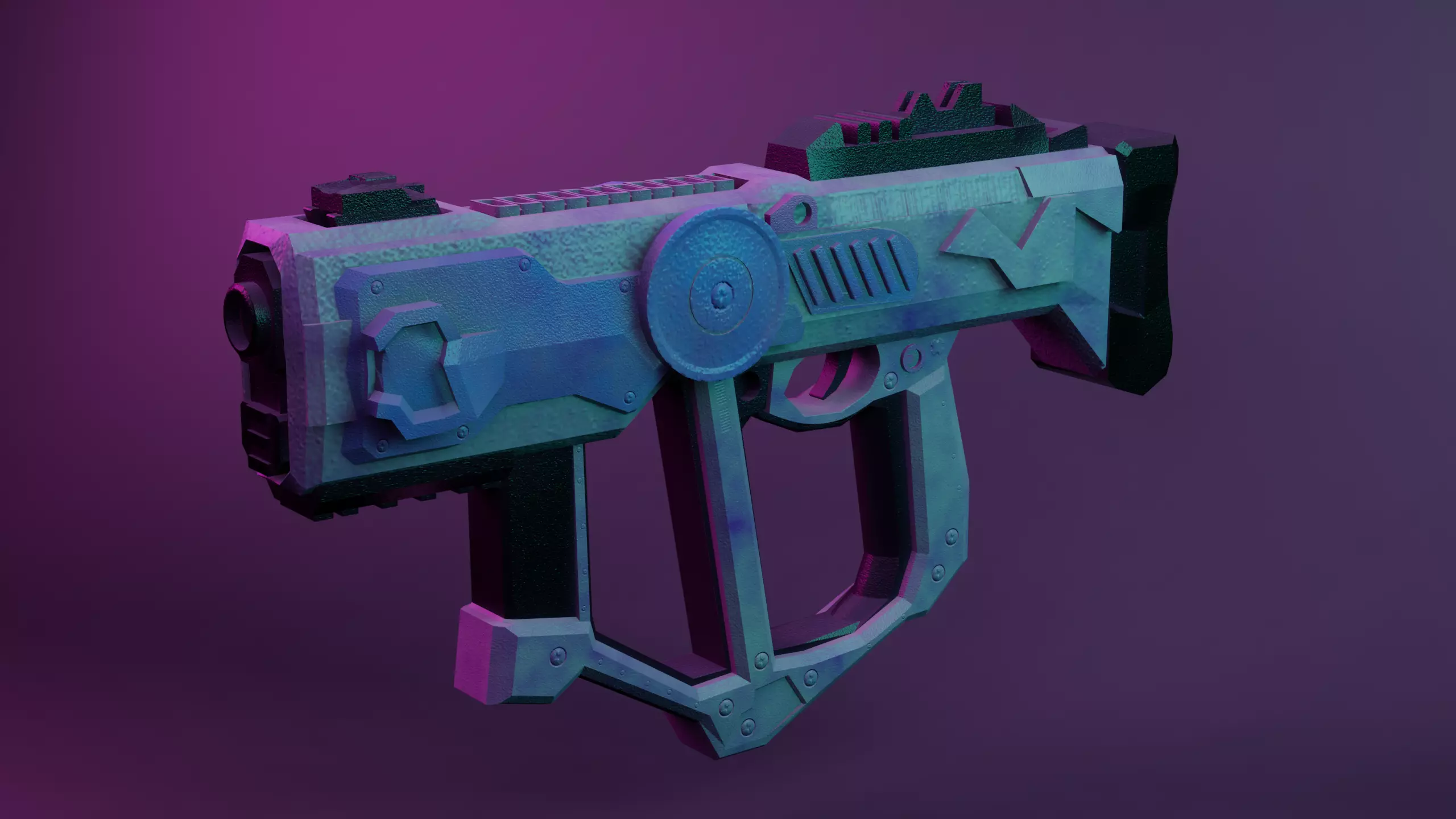 White widow blaster Low-poly 3D model_0