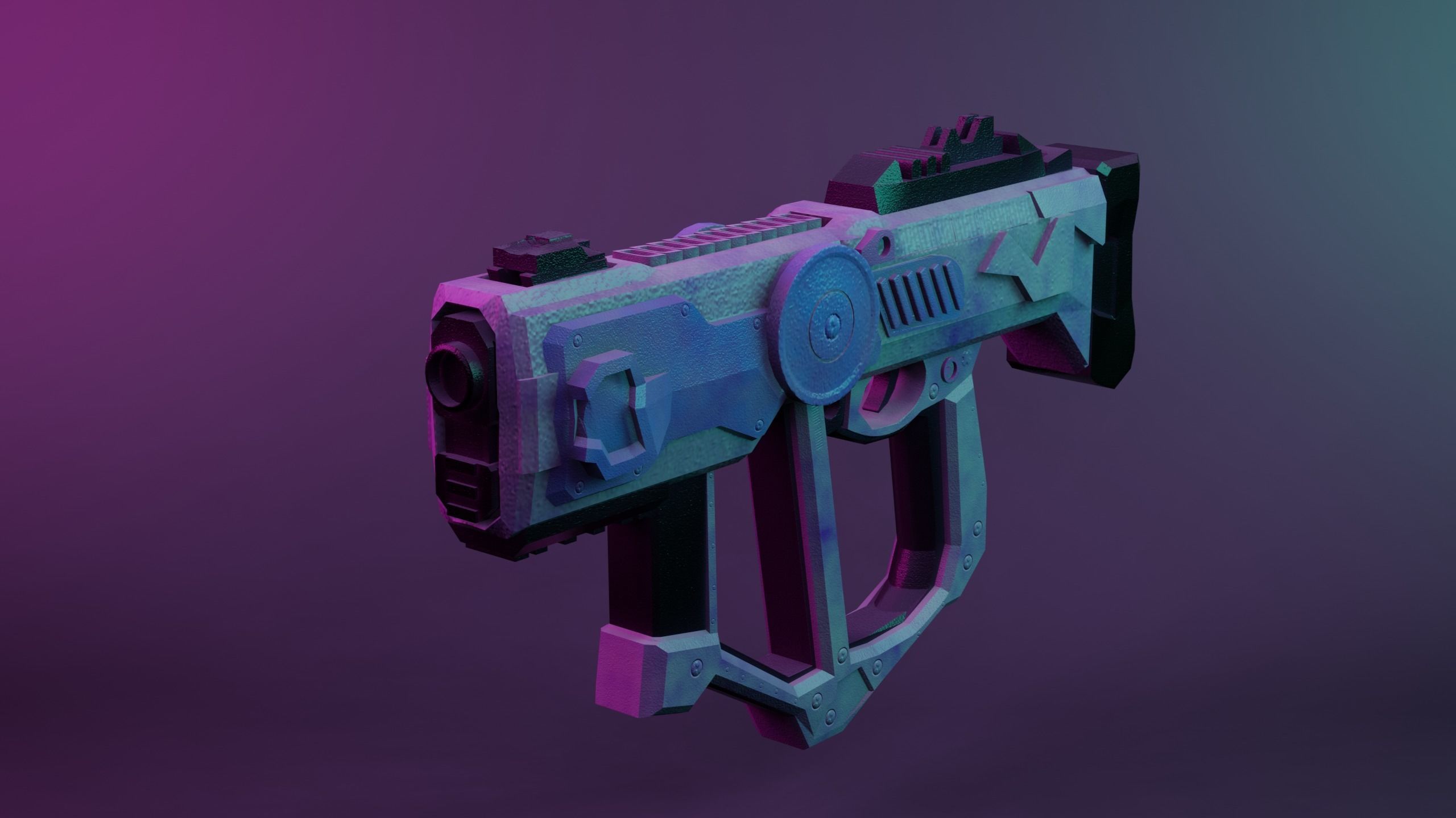 White widow blaster Low-poly 3D model_6