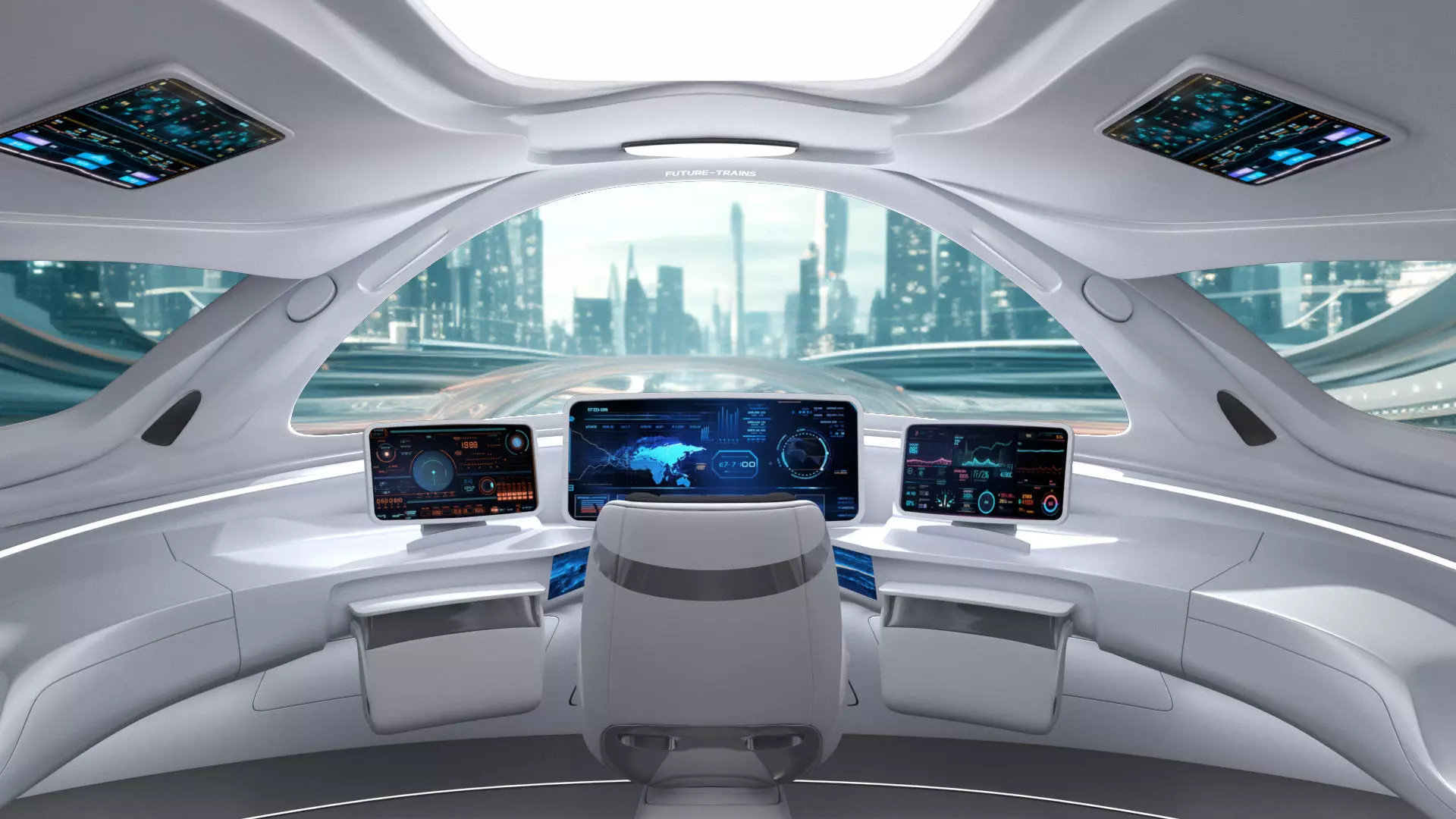Future high -speed train cockpit 3D model