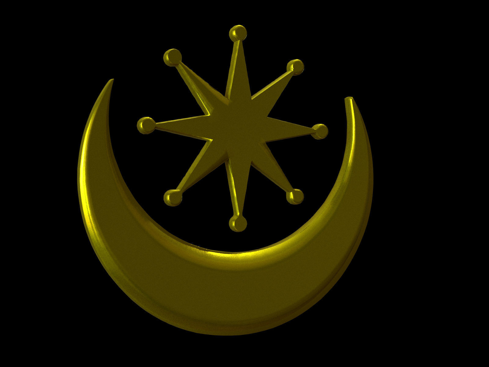 3D model Ancient design star and crescent Islamic Muslim Symbol 3d ...