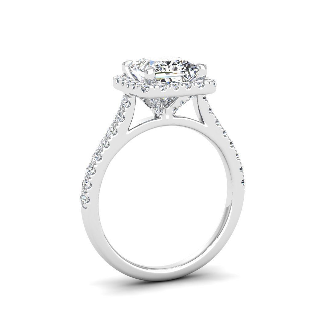 Engagement ring Mia princess 3D print model_21
