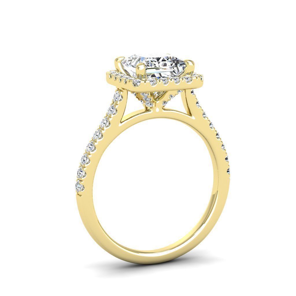 Engagement ring Mia princess 3D print model_16