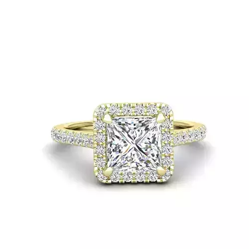 Engagement ring Mia princess 3D print model