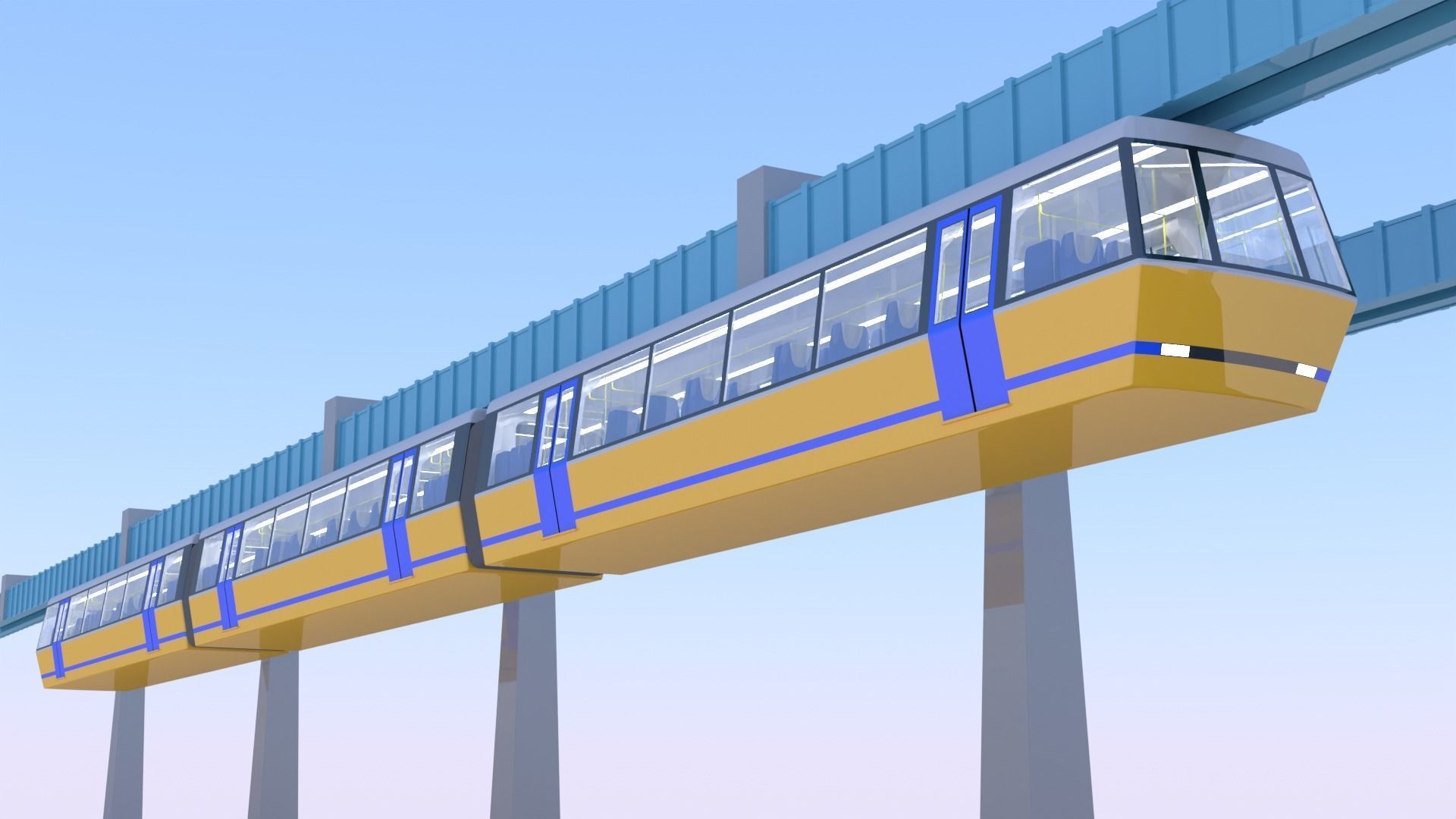 Elevated train 2023 3D model_1