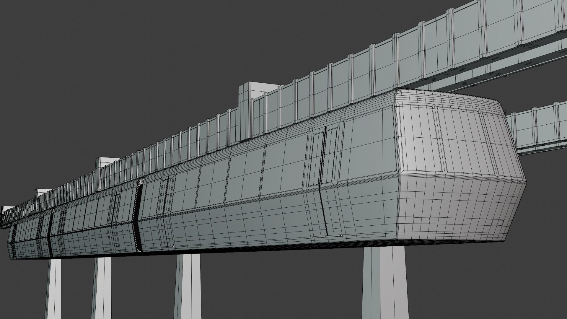 Elevated train 2023 3D model_4