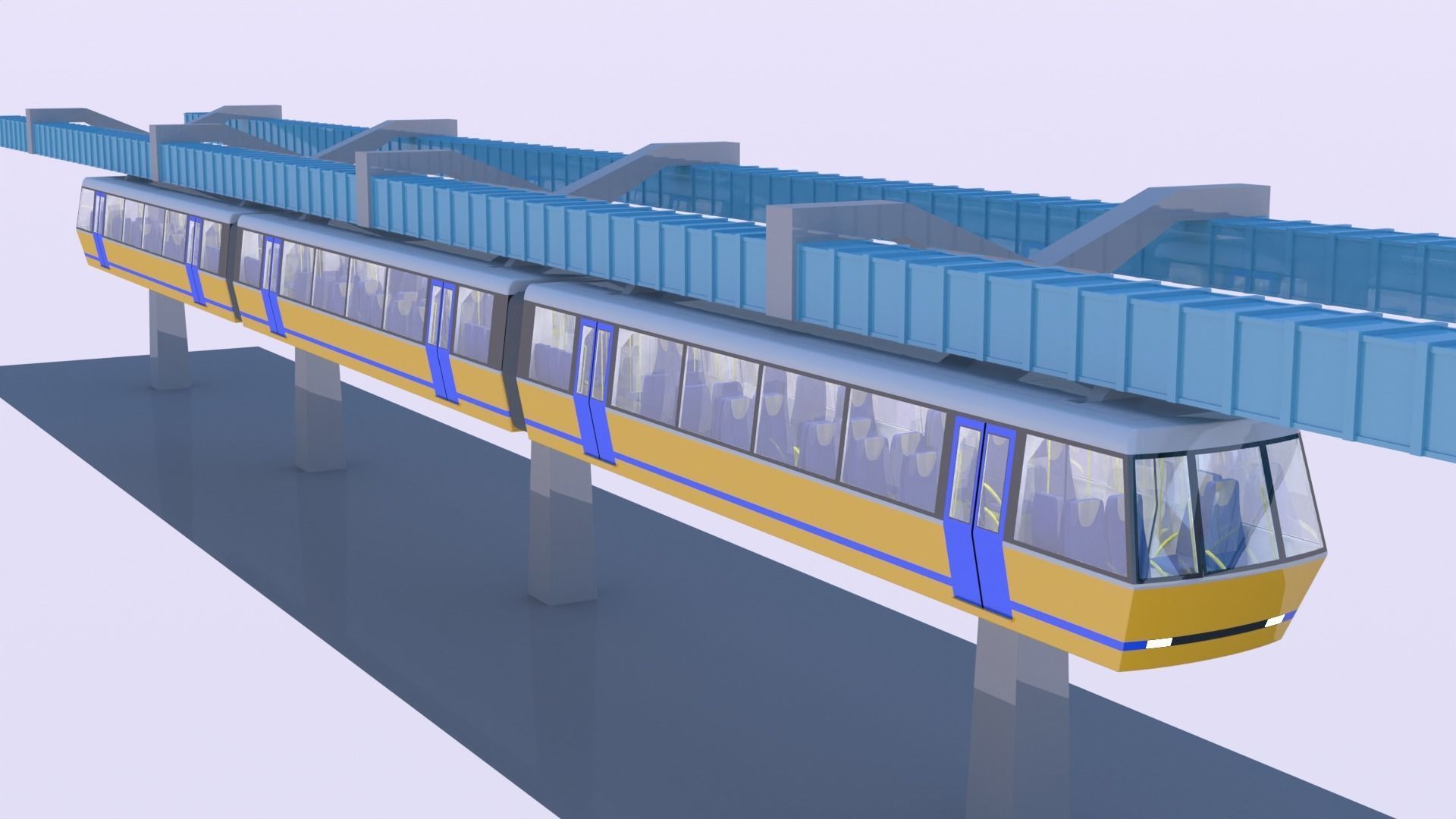 Elevated train 2023 3D model_9