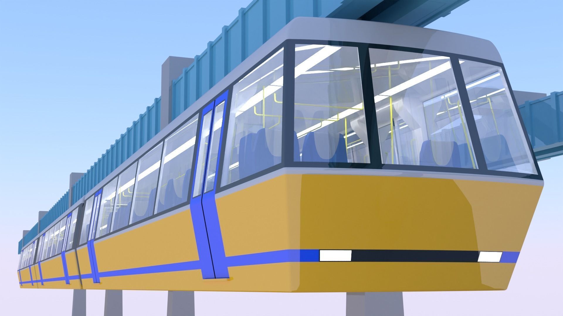 Elevated train 2023 3D model_5