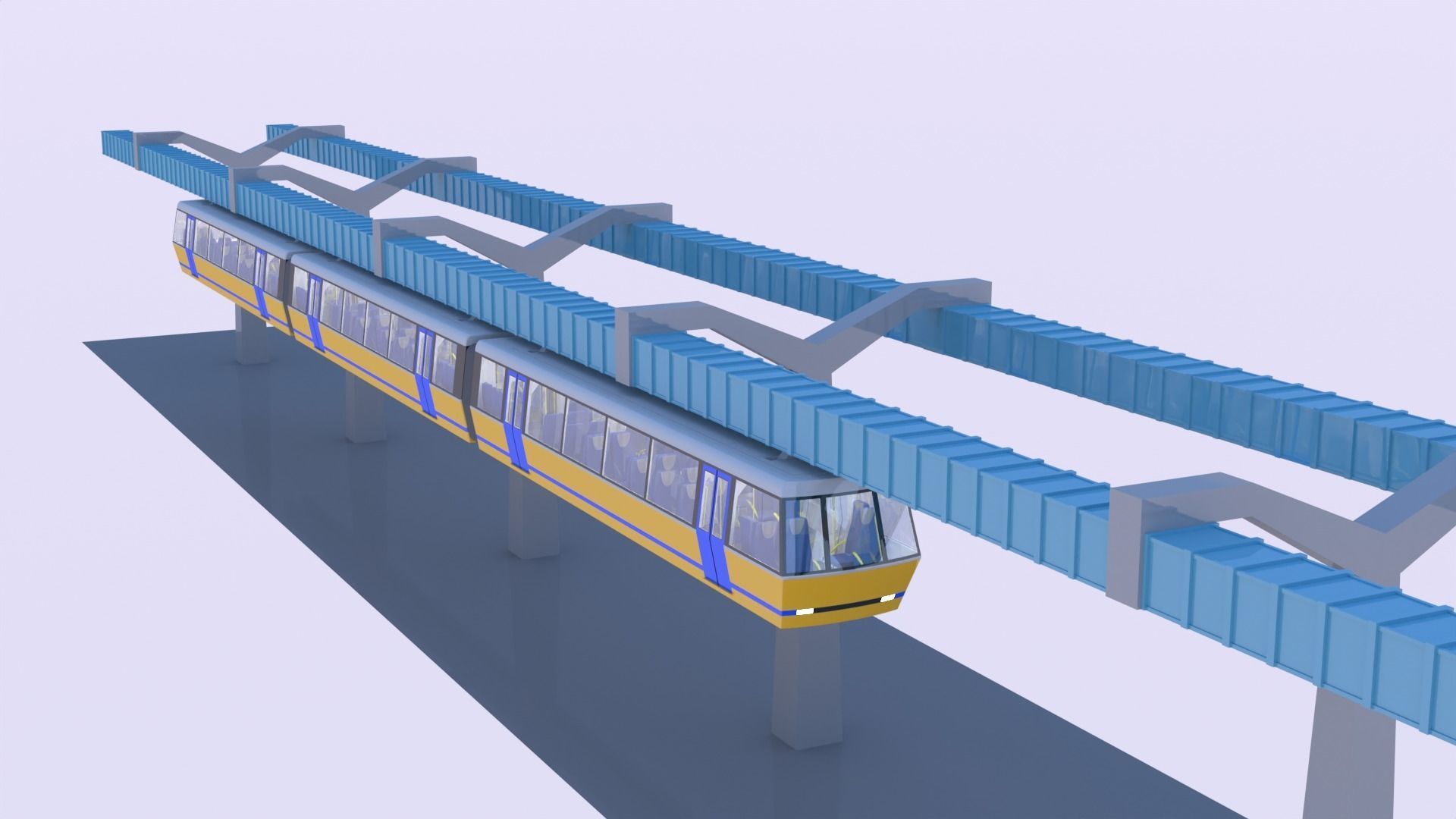 Elevated train 2023 3D model_11