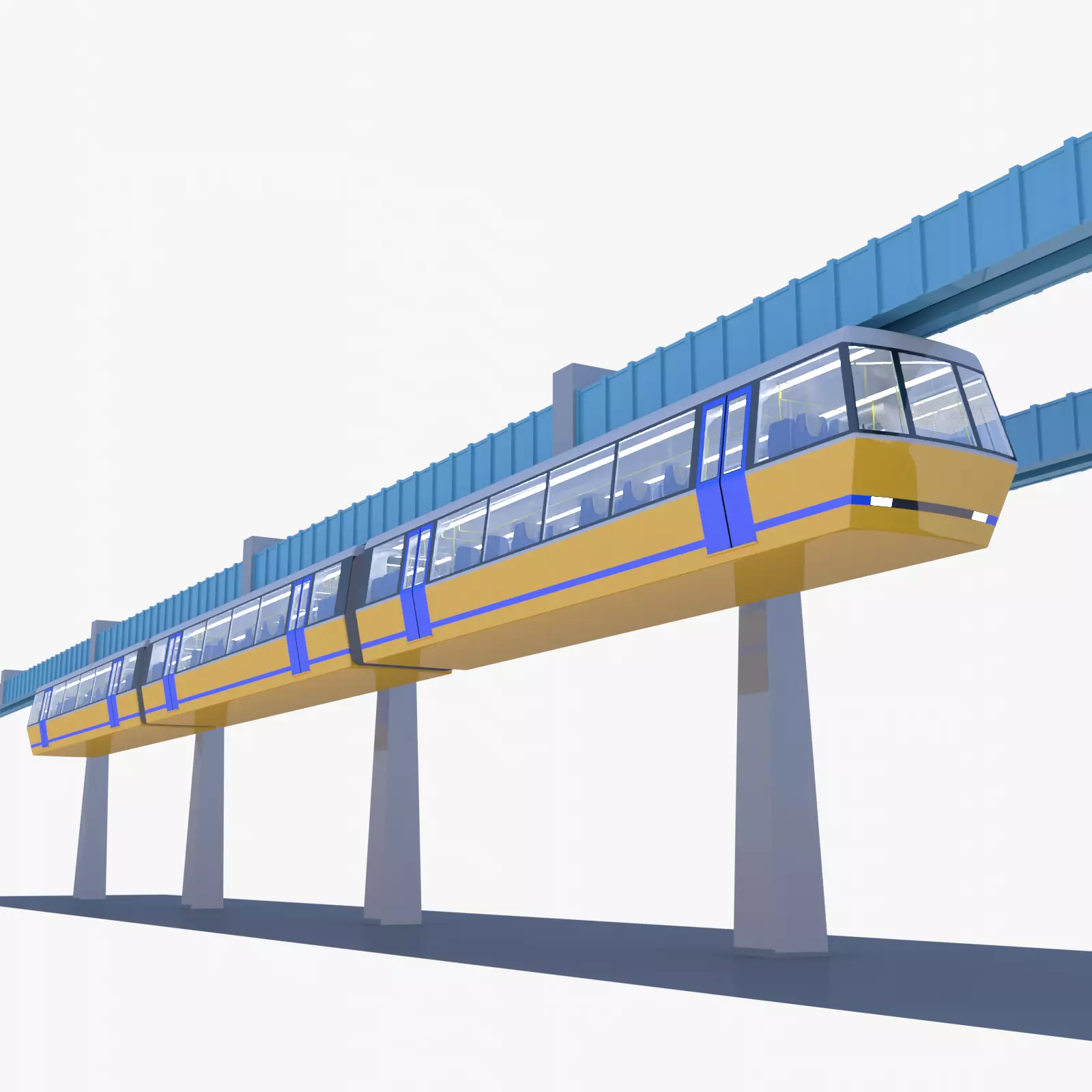 Elevated train 2023 3D model_0
