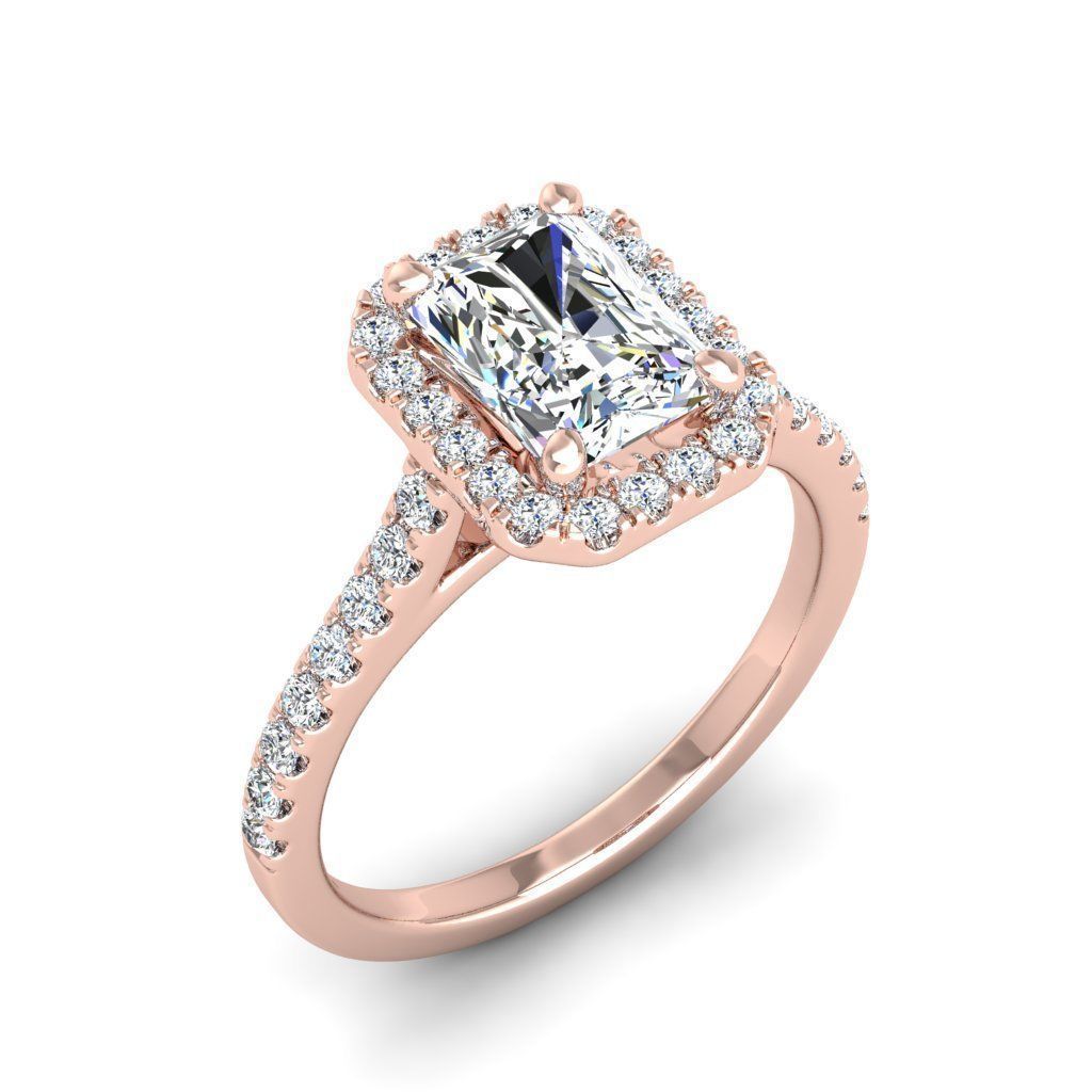 Engagement ring Mia radiant 3D print model_12