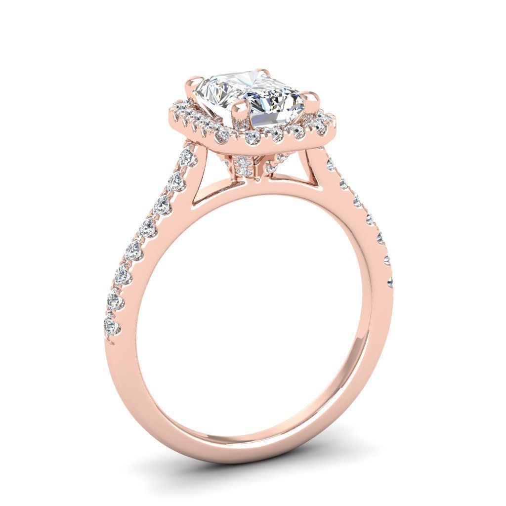 Engagement ring Mia radiant 3D print model_4