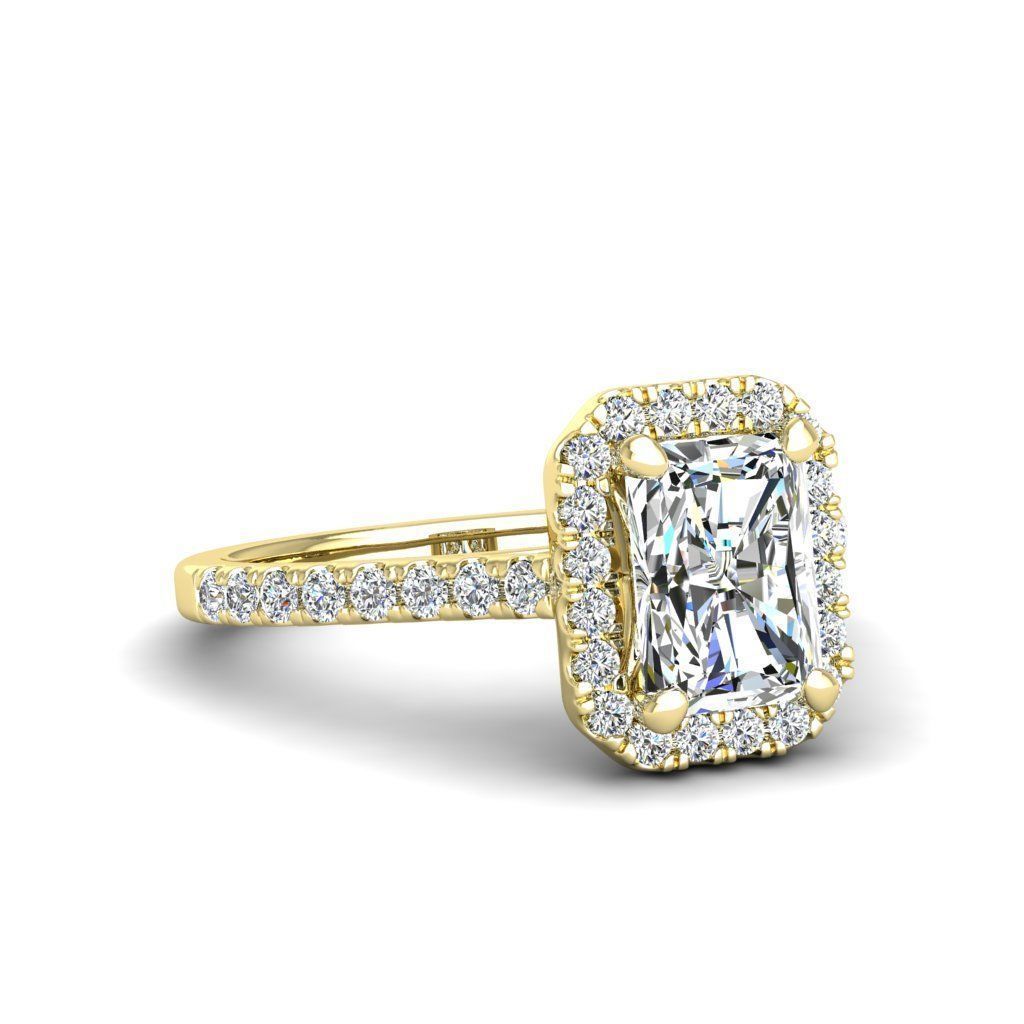 Engagement ring Mia radiant 3D print model_8