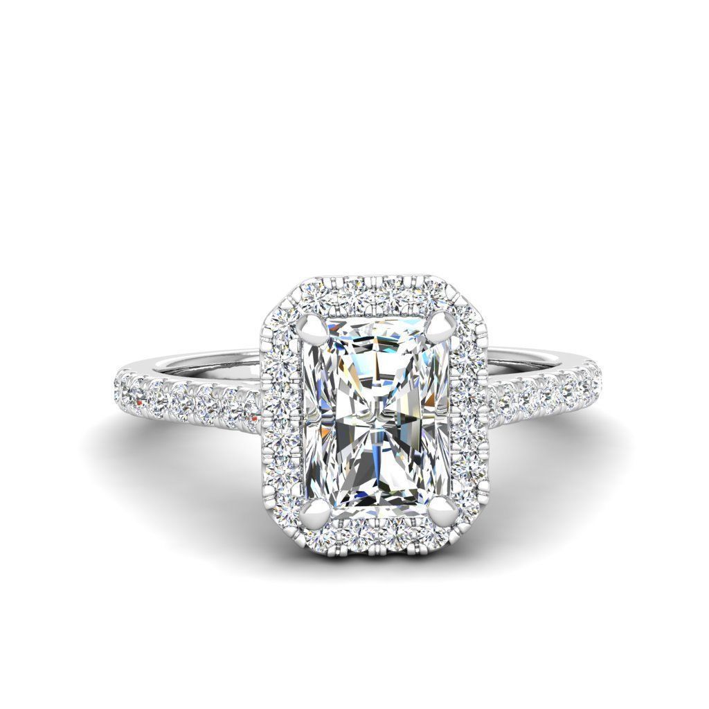 Engagement ring Mia radiant 3D print model_16