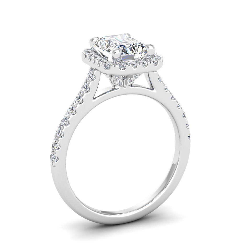 Engagement ring Mia radiant 3D print model_5