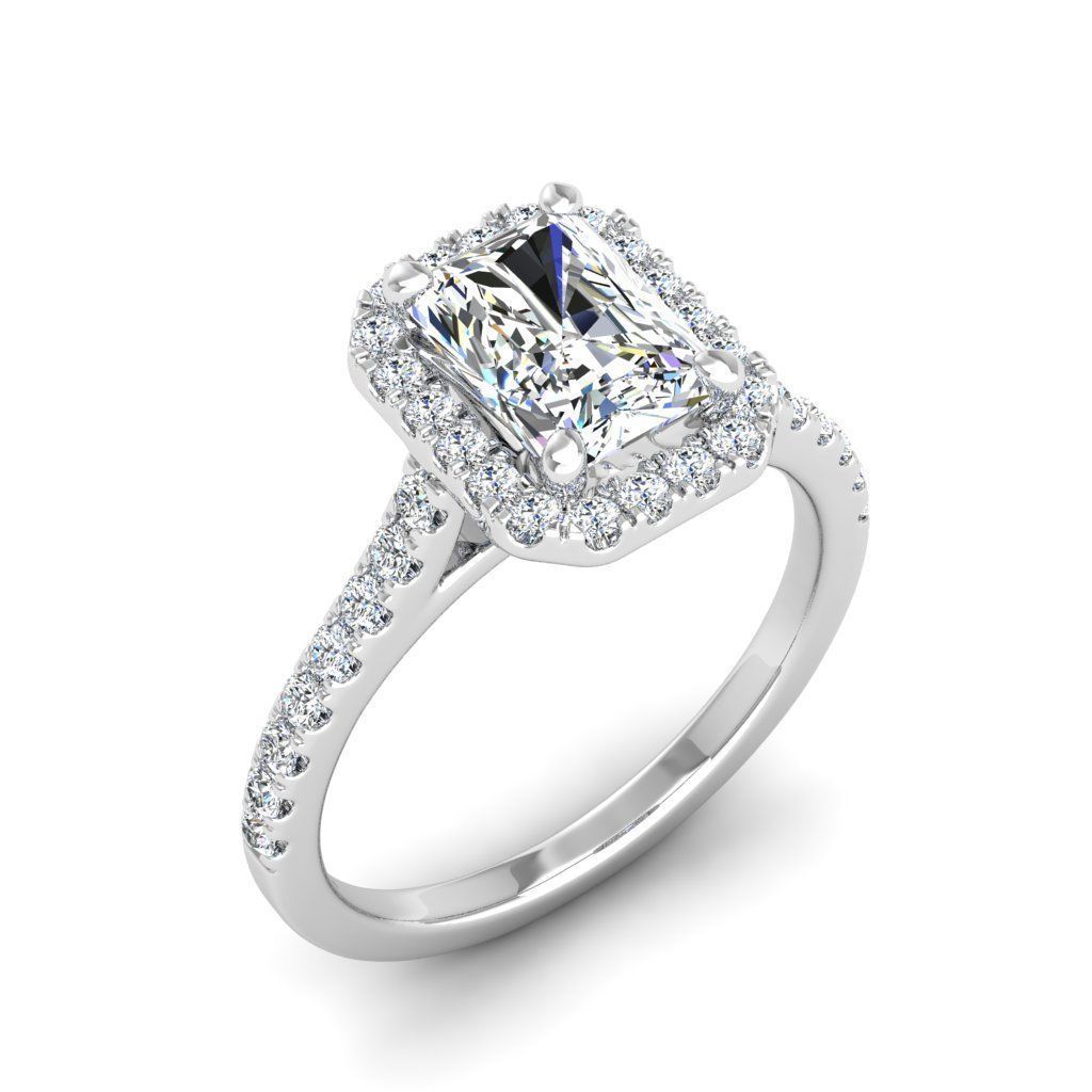 Engagement ring Mia radiant 3D print model_24