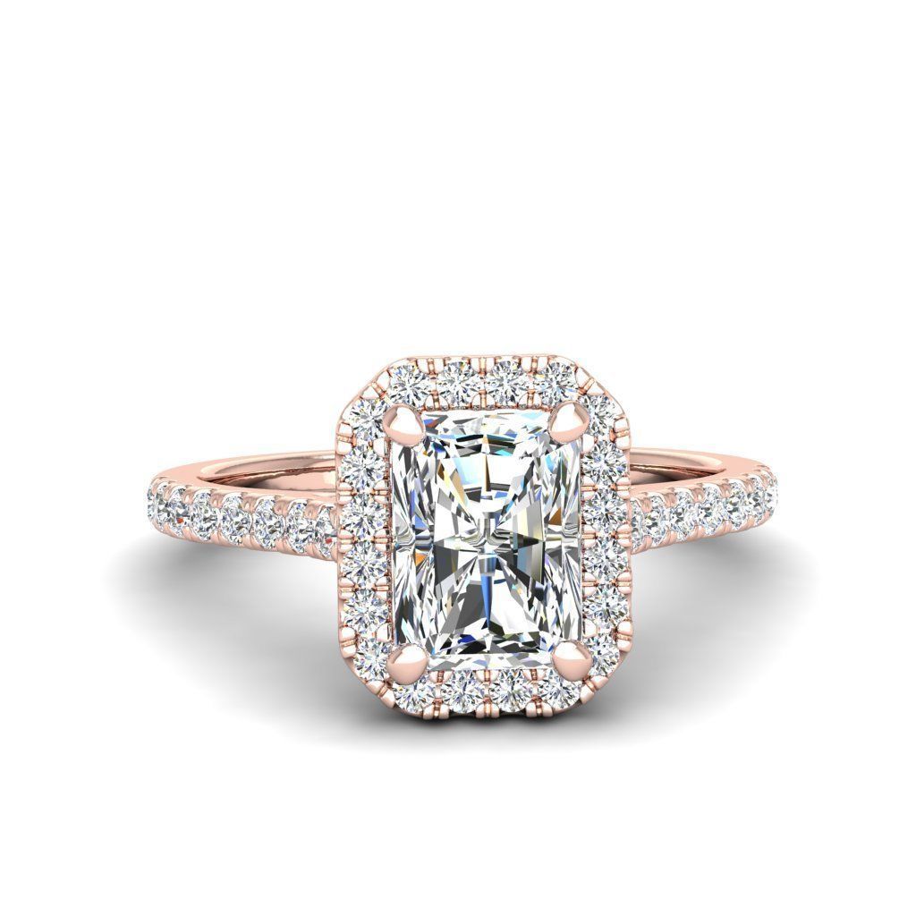 Engagement ring Mia radiant 3D print model_17