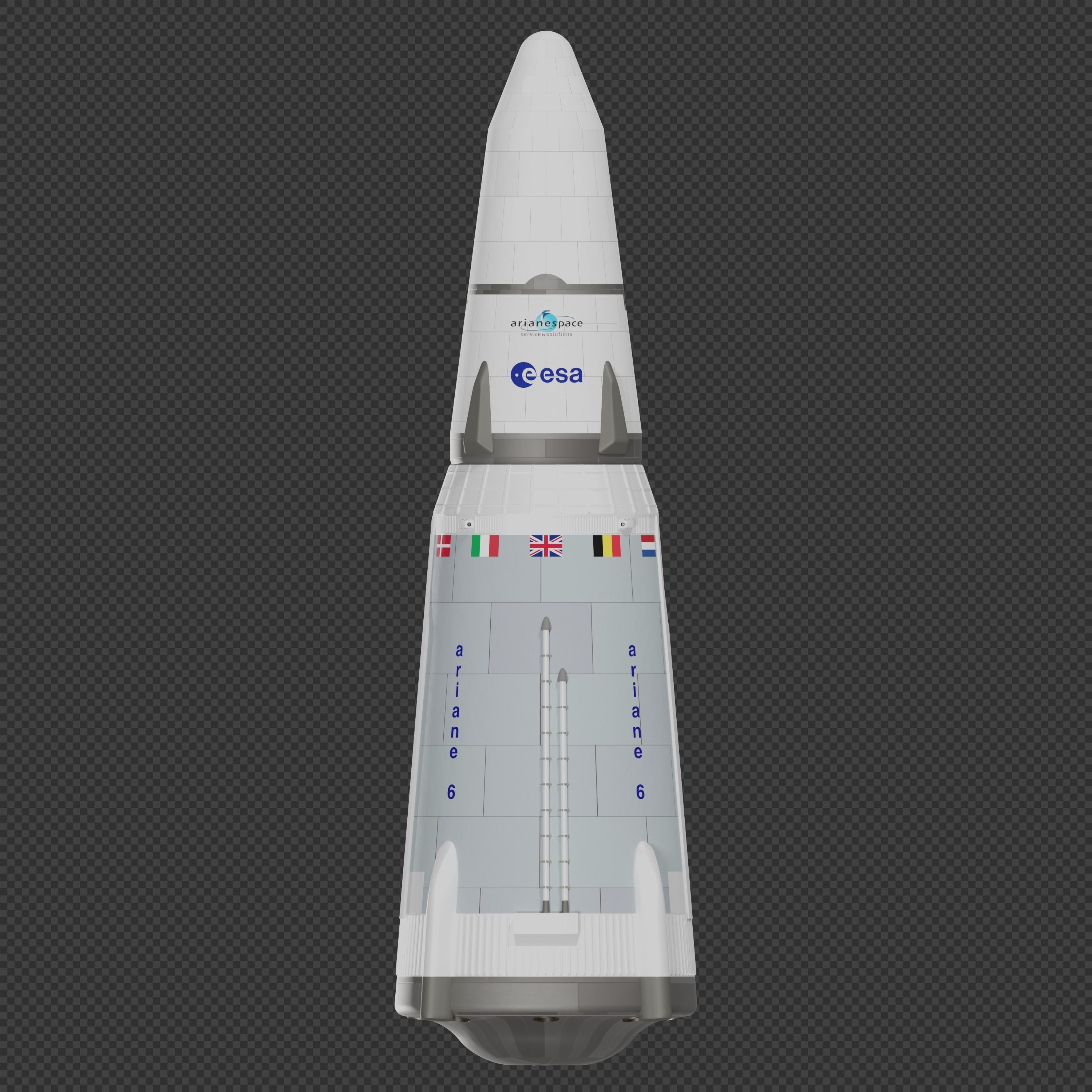 Ariane X Rocket 3D model_2