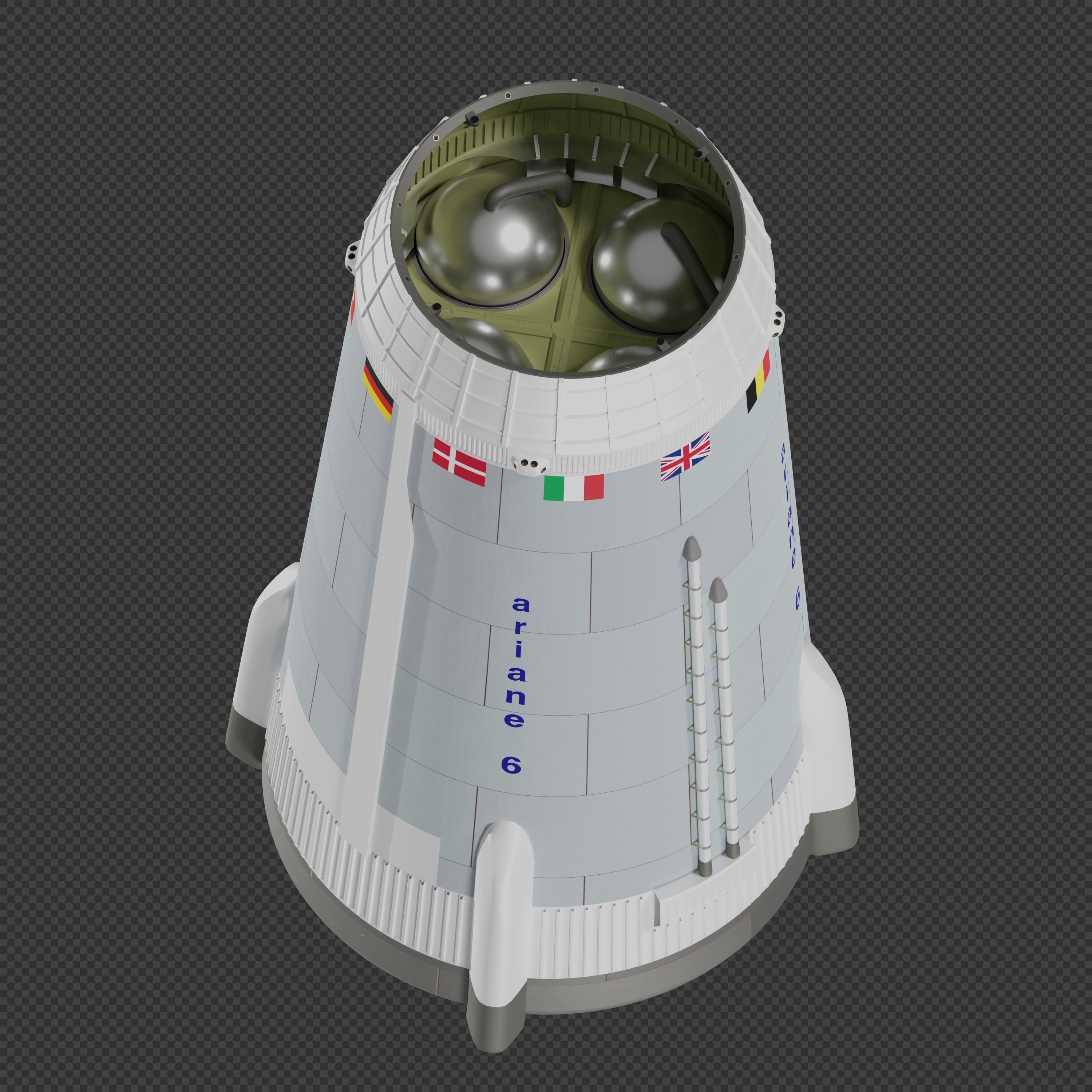 Ariane X Rocket 3D model_5