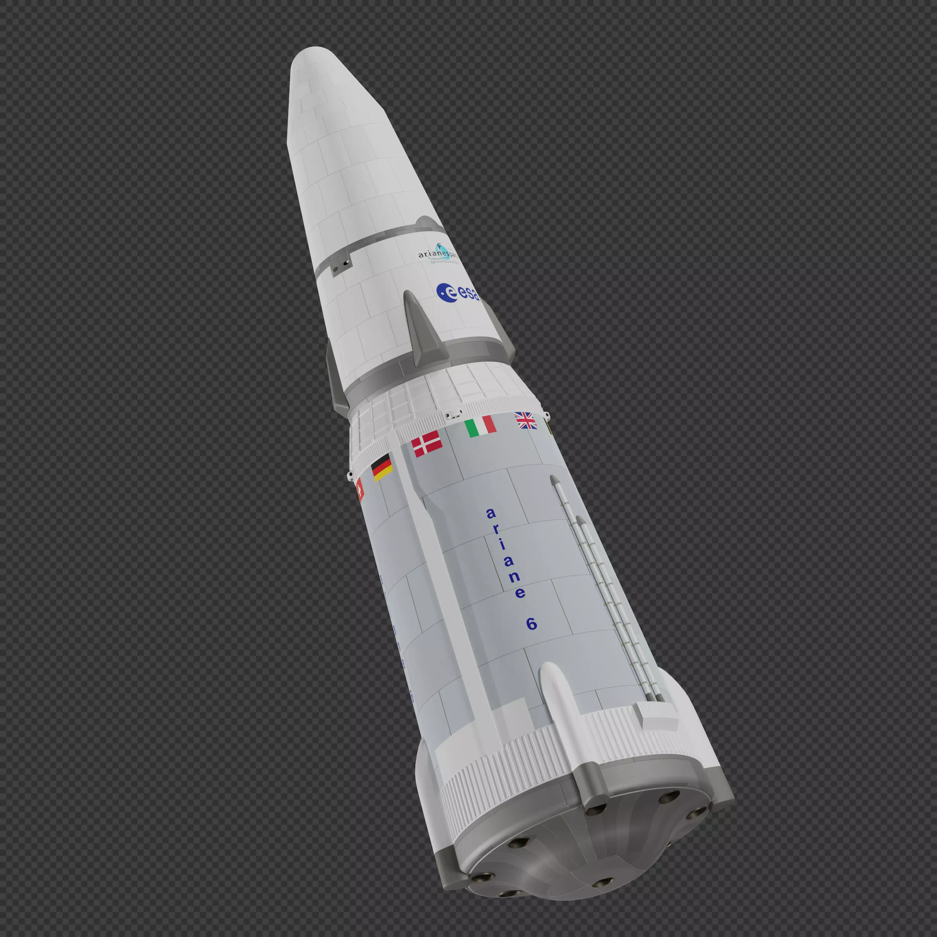 Ariane X Rocket 3D model_0