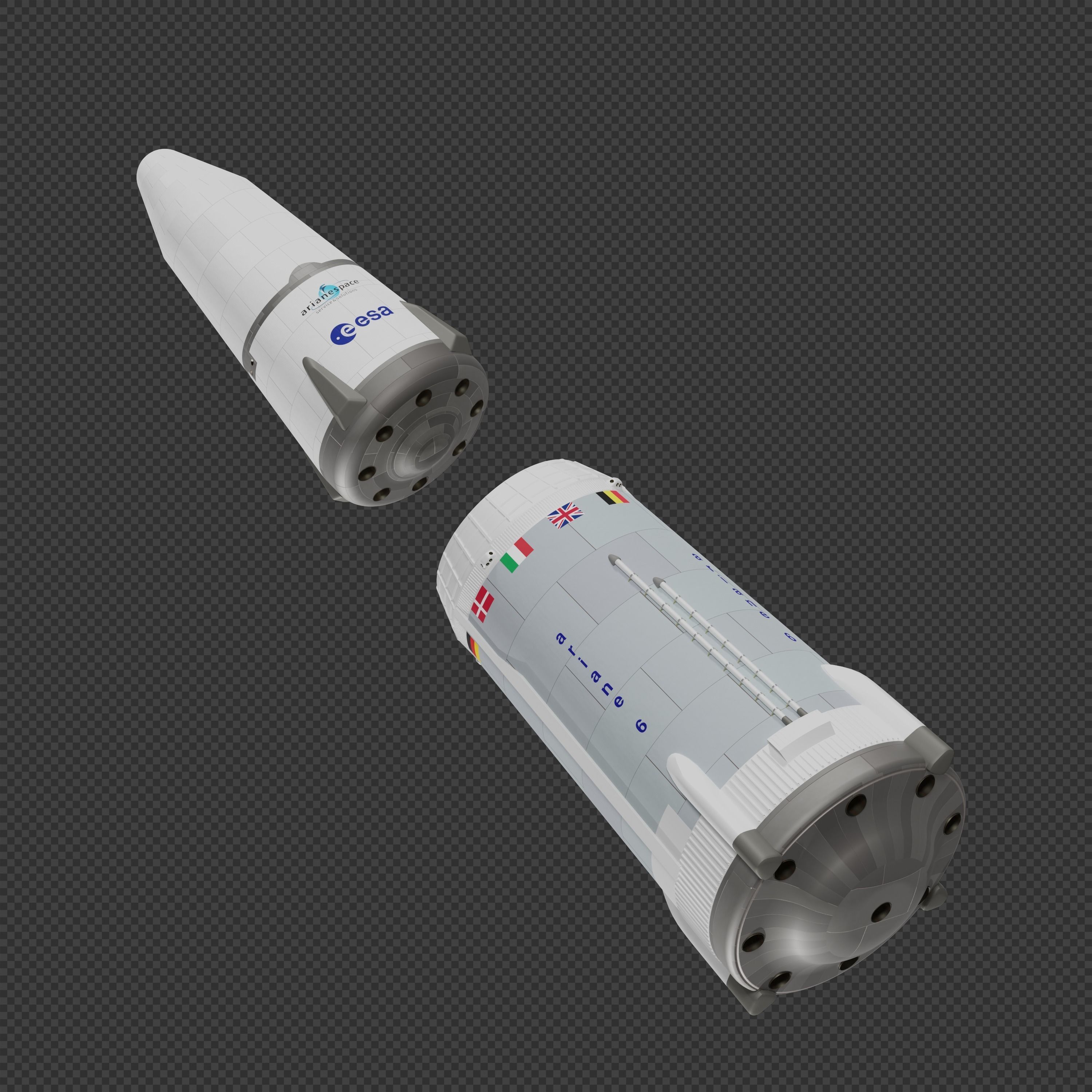 Ariane X Rocket 3D model_4