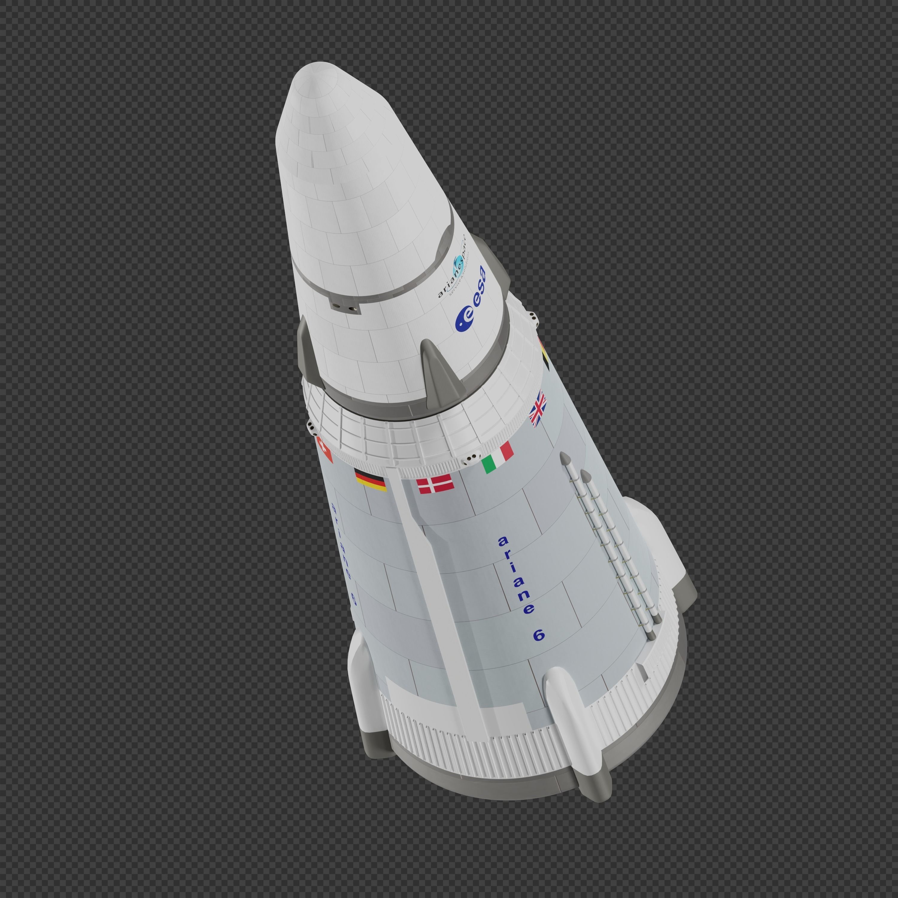 Ariane X Rocket 3D model_1