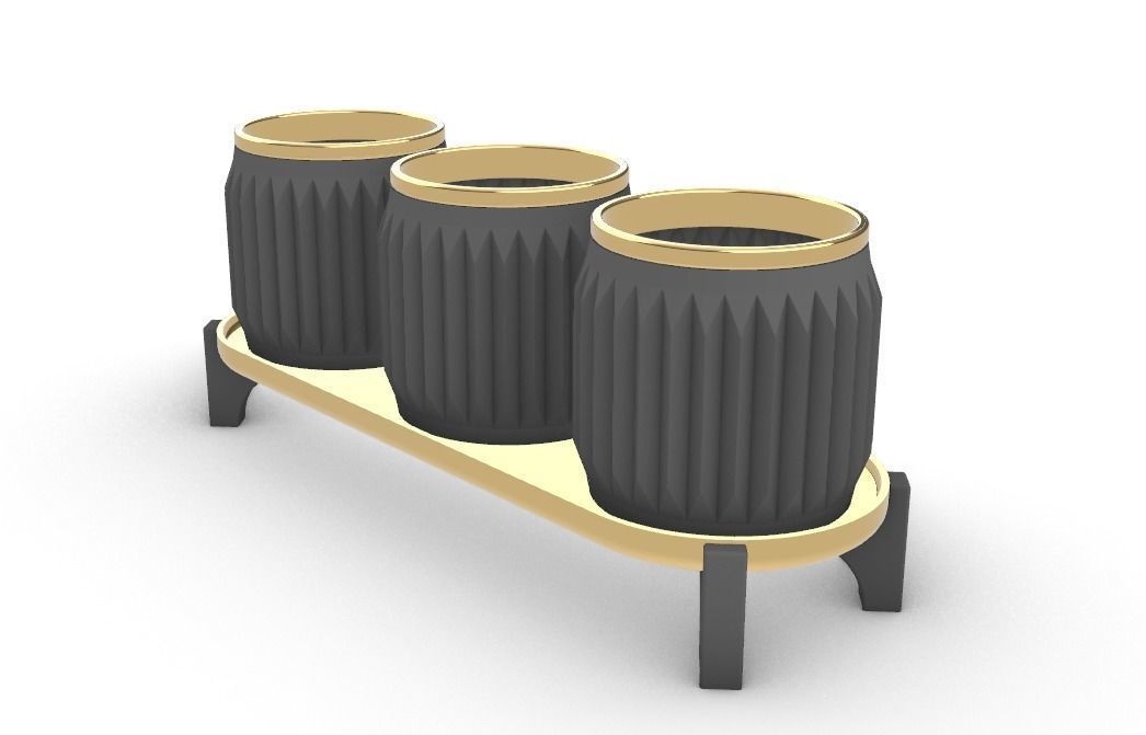 succulent vase set decoration kit 3D print model_2