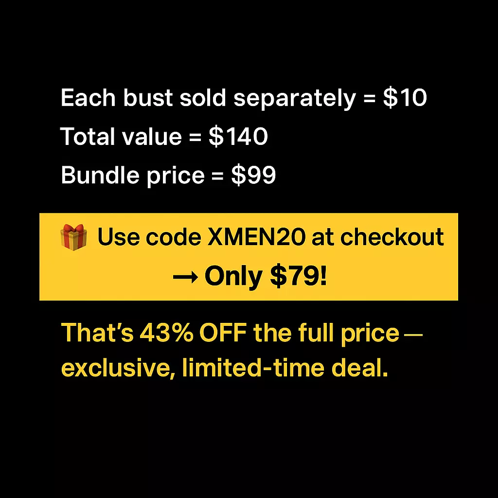 X-Men 14 Epic 3D Busts  STL Pack  Discount Use code XMEN20 3D print model_1