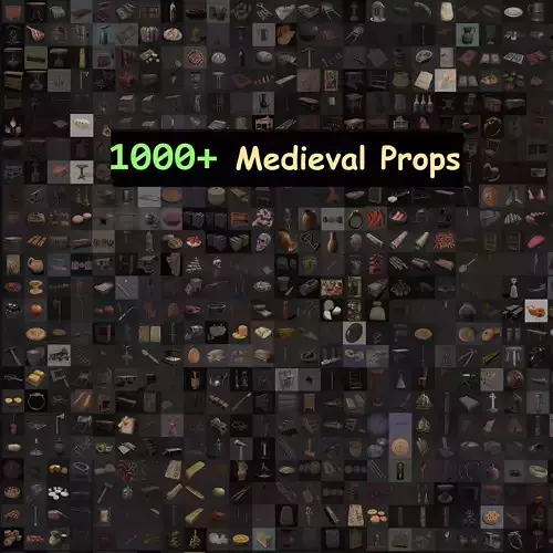 High Quality Medieval Props Pack 3D Model Collection
