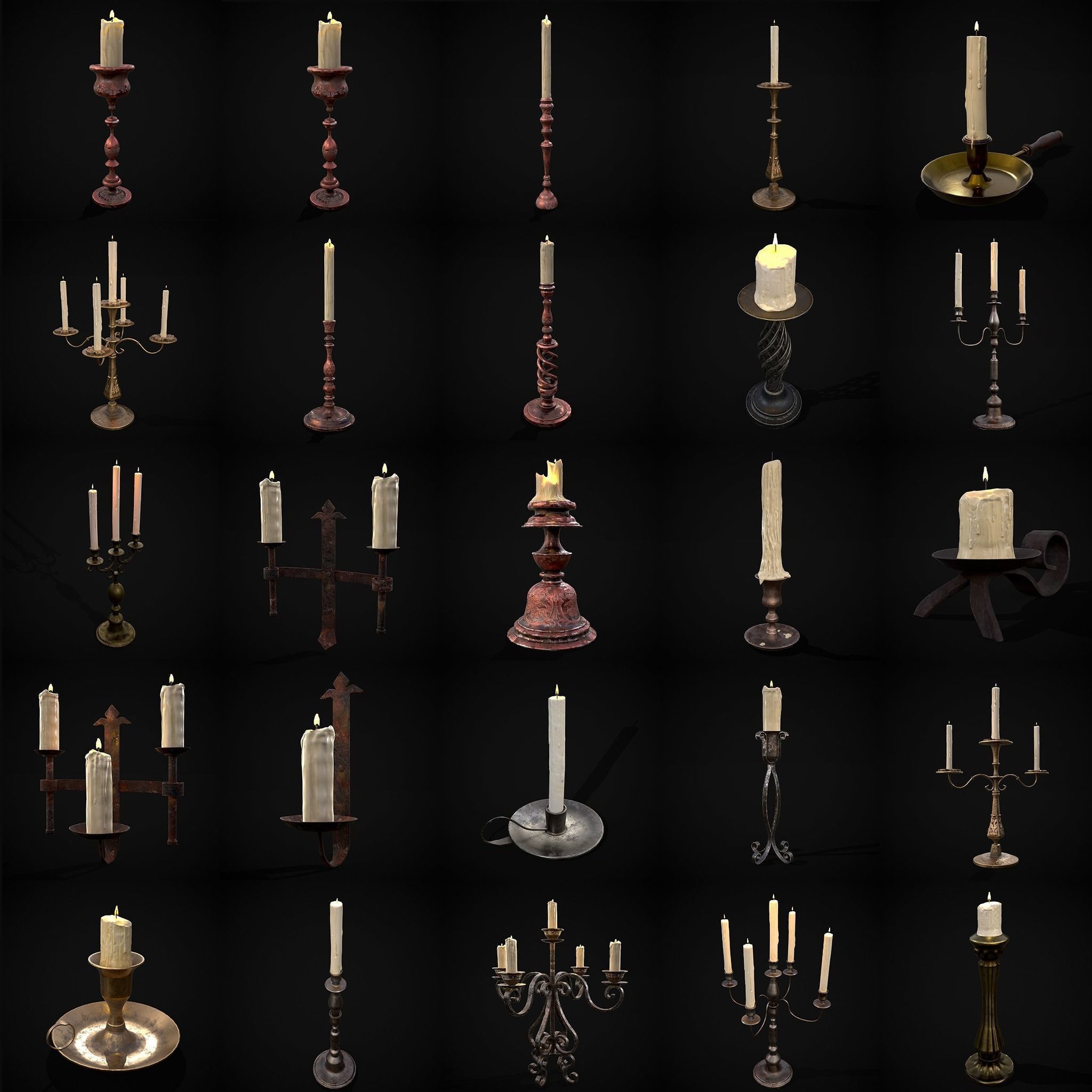 High Quality Medieval Props Pack 3D Model Collection_127