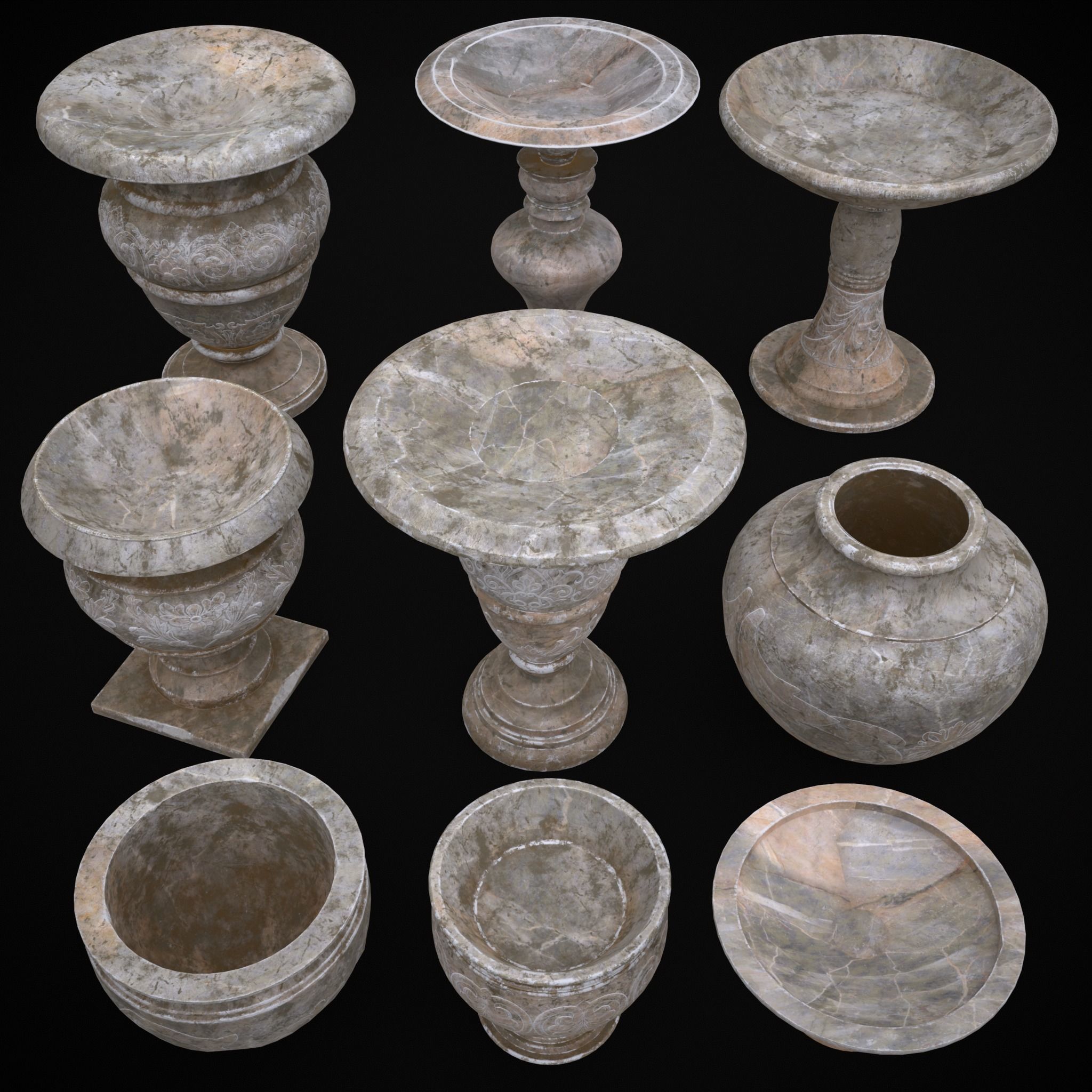 High Quality Medieval Props Pack 3D Model Collection_137