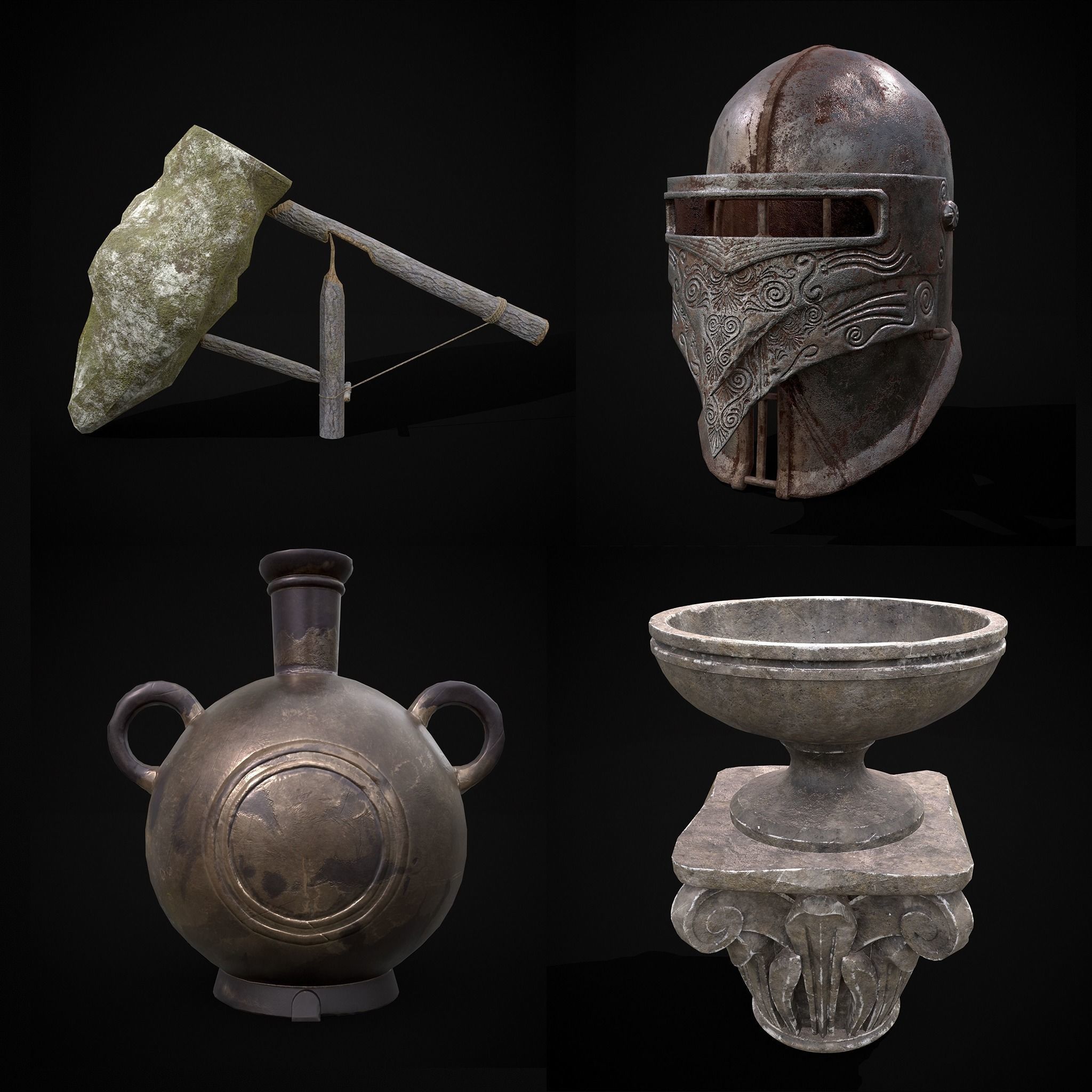 High Quality Medieval Props Pack 3D Model Collection_216