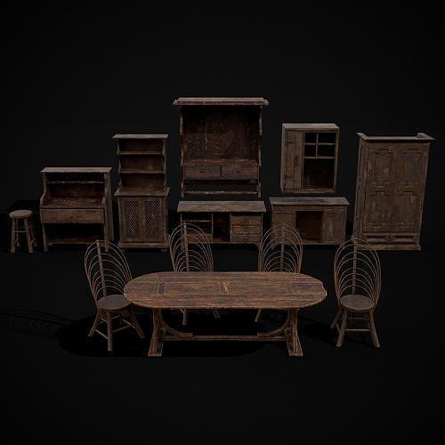 High Quality Medieval Props Pack 3D Model Collection_75