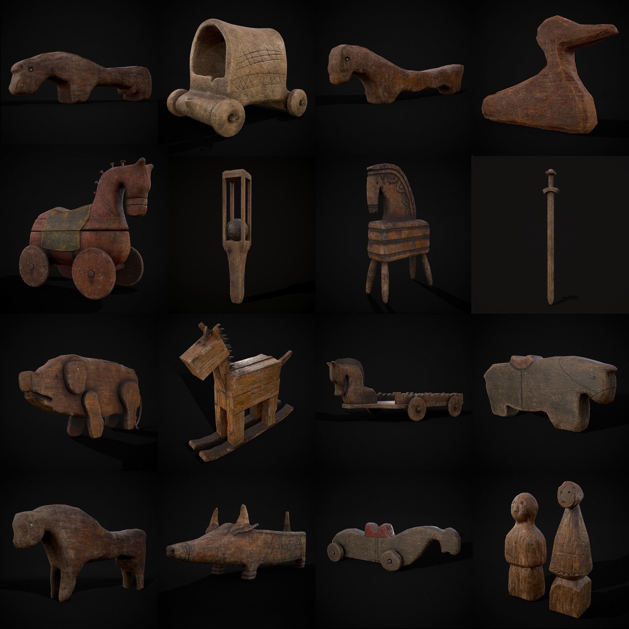 High Quality Medieval Props Pack 3D Model Collection_119